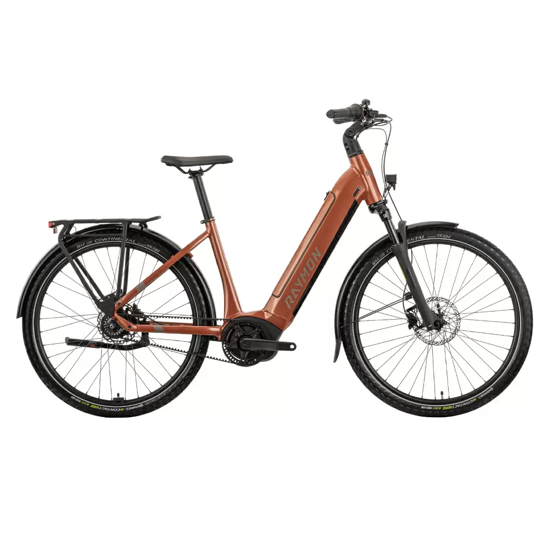 RAYMON Metmo voet CB 27,5'' 80mm 1v 600Wh Bosch Active Line Plus Bruin 2025 Maat S